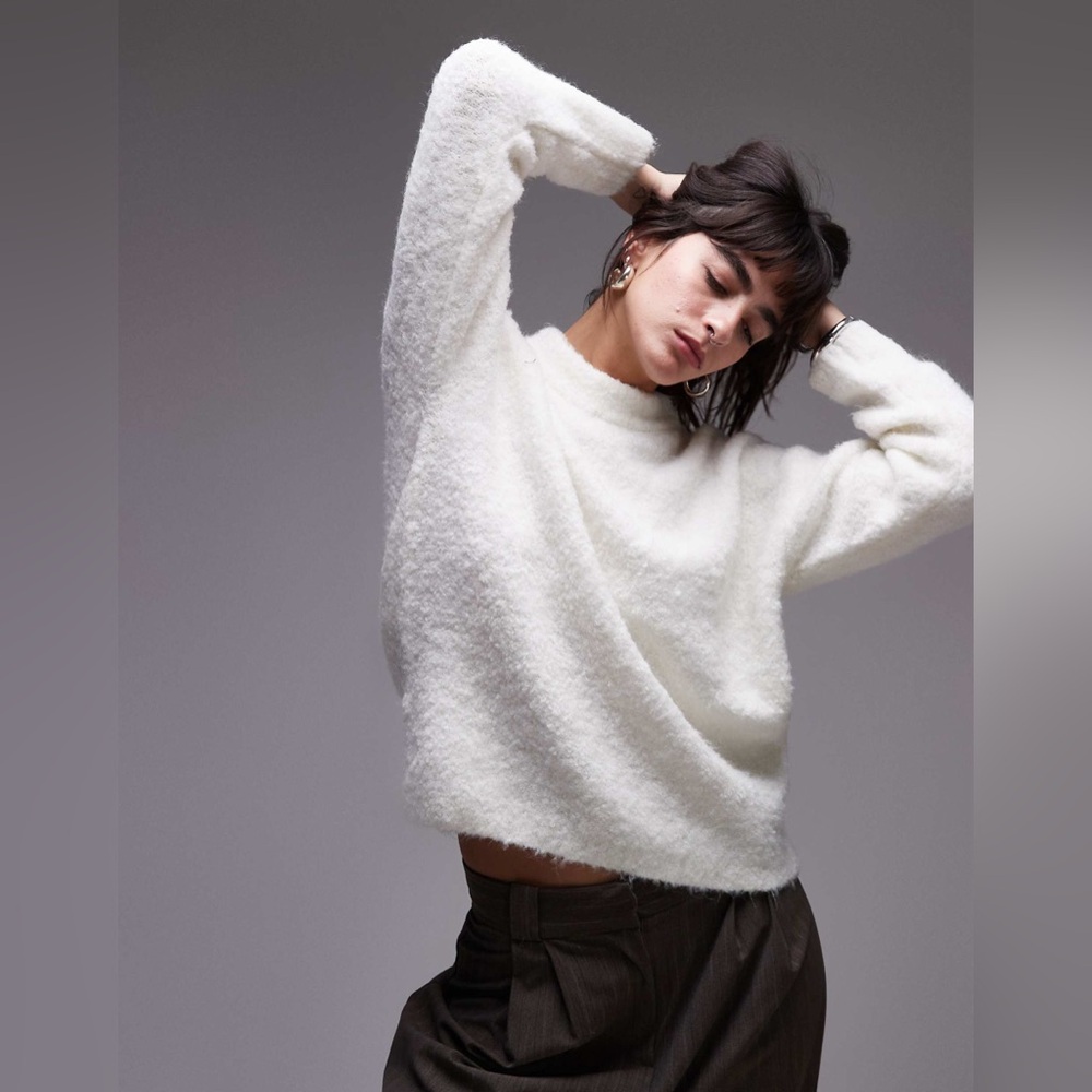 LAST CHANCE! MNG Oversized Crewneck Sweater in White!